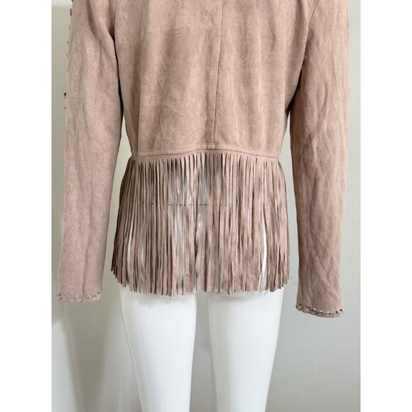 Lulumari Faux Suede Fringe Jacket Women’s M Boho Hippie Western Festival Indie - Picture 6 of 14